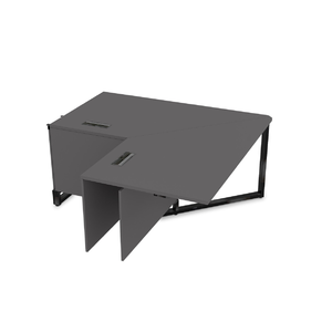 Офисная мебель Summit Стол угловой бенч, средний модуль 16СУС.196 Graphit/Черный глянец 1600х900х750