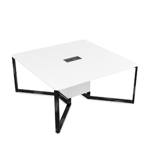 Офисная мебель Summit Стол-квадрат 16СК.166 Белый премиум/Черный глянец 1600х1600х750