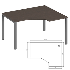 Офисная мебель Trend metal Стол эргономичный правый TDM32215315 Тёмный дуб/Антрацит 1400х1200х750