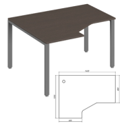 Офисная мебель Trend metal Стол эргономичный левый TDM32215415 Тёмный дуб/Антрацит 1400х1200х750