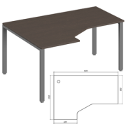 Офисная мебель Trend metal Стол эргономичный левый TDM32215615 Тёмный дуб/Антрацит 1600х1200х750