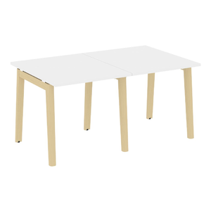 Офисная мебель Onix Wood Стол переговорный (2 столешницы) OW.PRG-2.0 Белый бриллиант/Дуб светлый 1560х980х750