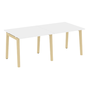 Офисная мебель Onix Wood Стол переговорный (2 столешницы) OW.PRG-2.1 Белый бриллиант/Дуб светлый 1960х980х750