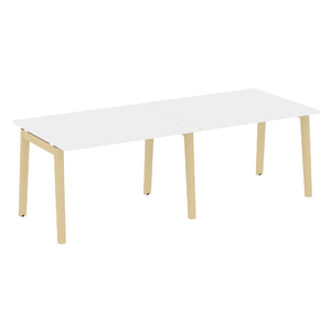 Офисная мебель Onix Wood Стол переговорный (2 столешницы) OW.PRG-2.2 Белый бриллиант/Дуб светлый 2360х980х750
