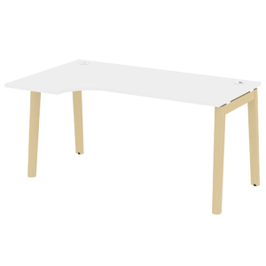 Офисная мебель Onix Wood Стол эргономичный левый OW.SA-1 (L) Белый бриллиант/Дуб светлый 1580х980х750