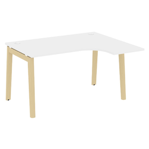 Офисная мебель Onix Wood Стол эргономичный правый OW.SA-3 (R) Белый бриллиант/Дуб светлый 1380х1180х750