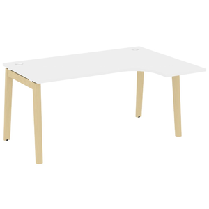 Офисная мебель Onix Wood Стол эргономичный правый OW.SA-4 (R) Белый бриллиант/Дуб светлый 1580х1180х750
