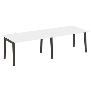 Офисная мебель Onix Wood Стол переговорный (2 столешницы) OW.PRG-2.3 Белый бриллиант/Дуб тёмный 2760х980х750