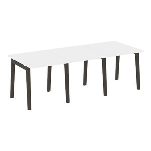Офисная мебель Onix Wood Стол переговорный (3 столешницы) OW.PRG-3.0 Белый бриллиант/Дуб тёмный 2340х980х750