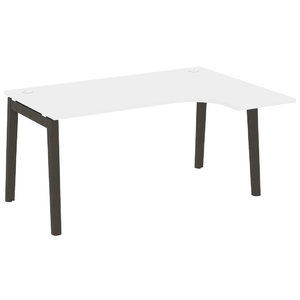 Офисная мебель Onix Wood Стол эргономичный правый OW.SA-4 (R) Белый бриллиант/Дуб тёмный 1580х1180х750