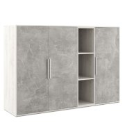 Кабинет руководителя B-tone Шкаф средний 3 створки, с нишей BTN36152231 Бетон светлый/Сосна 1688х450х1157