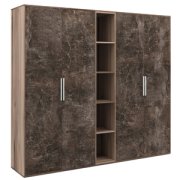 Кабинет руководителя B-tone Шкаф высокий 4 створки, с нишей BTN36153442 Бетон темный/Дуб урбан 2138х450х1917