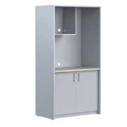 Офисная кухня Мини Шкаф для посуды ЛДСП SCB 120.3 Серый/Металлик 1030x600x2000