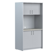 Офисная кухня Мини Шкаф для посуды ЛДСП SCB 120.2 Серый/Металлик 1030x600x2000
