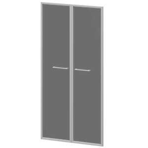 Кабинет руководителя Кортез Комплект дверей стеклянных в алюм. раме KZF-48RS Тонированный 784х20х1564