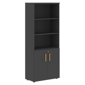 Офисная мебель Forta Шкаф с 1 комплектом глухих малых дверей FHC 80.5(Z) Черный Графит 802х429х1983