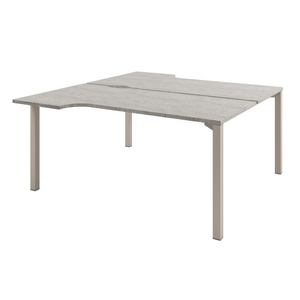 Офисная мебель Solution Стол-тандем на металлокаркасе D-62 Бетон Чефалу/Кашемир 1600x1792x750