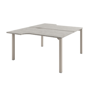 Офисная мебель Solution Стол-тандем на металлокаркасе D-61 Бетон Чефалу/Кашемир 1400x1792x750