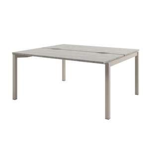 Офисная мебель Solution Стол-тандем на металлокаркасе, начальная секция D-421 Бетон Чефалу/Кашемир 1600x1432x750