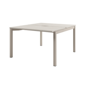 Офисная мебель Solution Стол-тандем на металлокаркасе, начальная секция D-401 Акация Морава/Кашемир 1400x1432x750