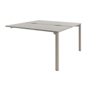 Офисная мебель Solution Стол-тандем на металлокаркасе, конечная секция D-413 Бетон Чефалу/Кашемир 1400x1432x750