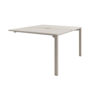 Офисная мебель Solution Стол-тандем на металлокаркасе, конечная секция D-403 Акация Морава/Кашемир 1200x1432x750