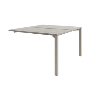 Офисная мебель Solution Стол-тандем на металлокаркасе, конечная секция D-403 Бетон Чефалу/Кашемир 1200x1432x750