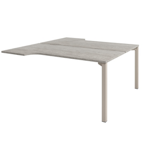 Офисная мебель Solution Стол-тандем на металлокаркасе конечная секция D-623 Бетон Чефалу/Кашемир 1600x1792x750
