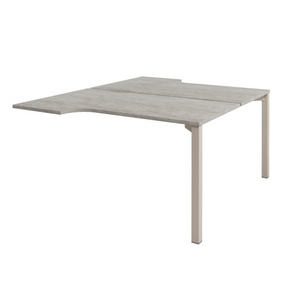 Офисная мебель Solution Стол-тандем на металлокаркасе конечная секция D-613 Бетон Чефалу/Кашемир 1400x1792x750