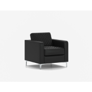 Кресло мягкое Chairman АКТИВ Экокожа Euroline 9100 (Черная) 820х830х830