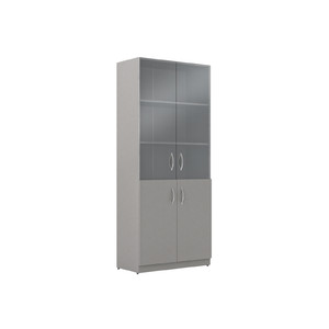 Офисная мебель Simple Шкаф комбинированный со стеклом SR-5W.2 Серый 770х375х1817