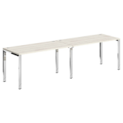 Офисная мебель Xten Gloss Рабочая станция (стол 4-х местный) XGWST 2870.1 Сосна Эдмонт/Нержавейка полированная 2800x700x750