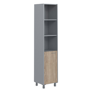 Офисная мебель Offix-new Шкаф колонка с глухой малой дверью OHC 45.5 Дуб Сонома светлый/Металлик 456х450х2147