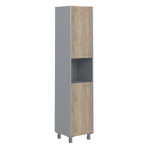 Офисная мебель Offix-new Шкаф с комплектом глухих малых дверей OHC 45.4 Дуб Сонома светлый/Металлик 456х450х2147