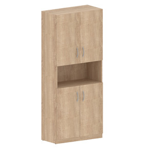 Офисная мебель Simple Шкаф с 2-мя комплектами глухих малых дверей SR-5W.4 Дуб Сонома светлый 770х375х1817
