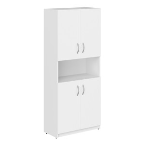 Офисная мебель Simple Шкаф с 2-мя комплектами глухих малых дверей SR-5W.4 Белый 770х375х1817