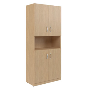 Офисная мебель Simple Шкаф с 2-мя комплектами глухих малых дверей SR-5W.4 Легно светлый 770х375х1817