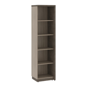 Кабинет руководителя Wood&Stone (Sk) Стеллаж узкий на 5 секций СФ-534502 Дрифтвуд/Бетон Чикаго Темный 537х455х2083