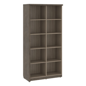 Кабинет руководителя Wood&Stone (Sk) Стеллаж высокий на 5 секций СФ-534803 Дрифтвуд/Бетон Чикаго Темный 1035х455х2083