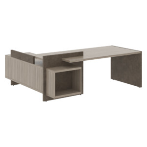 Кабинет руководителя Wood&Stone (Sk) Стол рабочий СФ-531202 Дрифтвуд/Бетон Чикаго Темный 2200х1996х840