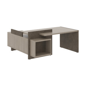Кабинет руководителя Wood&Stone (Sk) Стол рабочий СФ-531222 Дрифтвуд/Бетон Чикаго Темный 1800х1798х840