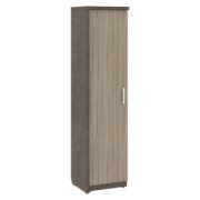 Кабинет руководителя Wood&Stone (Sk) Шкаф/Гардероб узкий с глухой дверью левый СФ-534571 Дрифтвуд/Бетон Чикаго Темный 537х455х2083