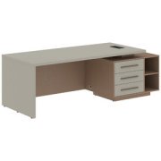 Кабинет руководителя Velion Стол рабочий с тумбой VCT 2390(R) Аметист/Бронза браш/Кобра 2300х900х750