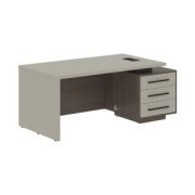 Кабинет руководителя Velion Стол рабочий с тумбой VCT 1890(R) Аметист/Черный матовый/Дуб Сильвер 1800х900х750