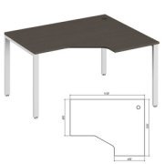 Офисная мебель Trend metal Стол эргономичный правый TDM32215314 Тёмный дуб/Белый 1400х1200х750