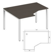 Офисная мебель Trend metal Стол эргономичный левый TDM32215414 Тёмный дуб/Белый 1400х1200х750