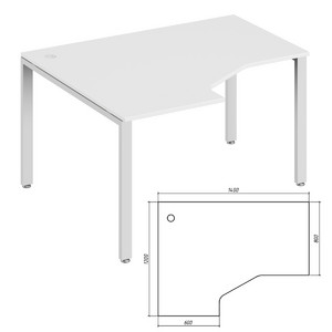 Офисная мебель Trend metal Стол эргономичный левый TDM32215444 Белый/Белый 1400х1200х750