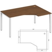 Офисная мебель Trend metal Стол эргономичный правый TDM32215534 Орех экко/Белый 1600х1200х750