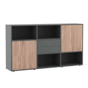 Кабинет руководителя Dali Шкаф средний DLI37252323 Орех сахара/Антрацит 227x48x127
