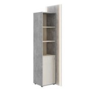 Кабинет руководителя Solid B Шкаф-стеллаж с подсветкой SOB39150123 Дуб шамони светлый/Бетон светлый 490х700х2160